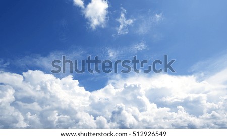 Sky white clouds background abstract nature, fresh air.