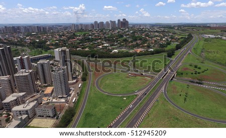 Aerial view South Zone in Ribeirao Preto city, Sao Paulo, Brazil