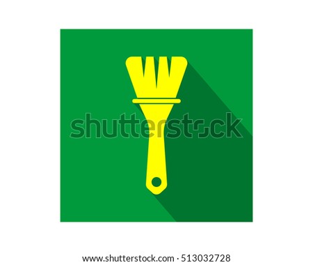 yellow brush construction repair fix engineering tool equipment image vector icon logo