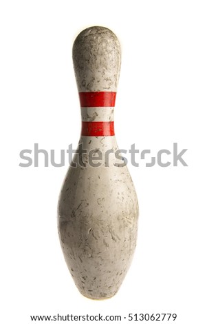 Vintage bowling pin isolated on white
