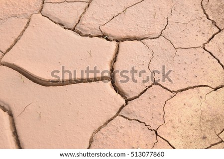 Details of a dried cracked earth soil.