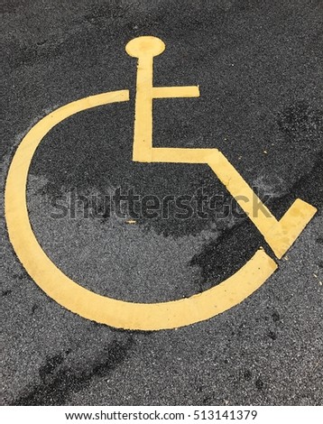 handicapped symbol on parking space