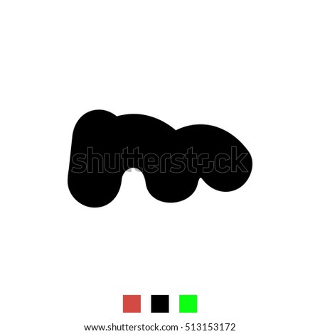 Letter M. Stylized letter of the English alphabet. Black font isolated on white background, the template element. For the logo, print, web design, icons.