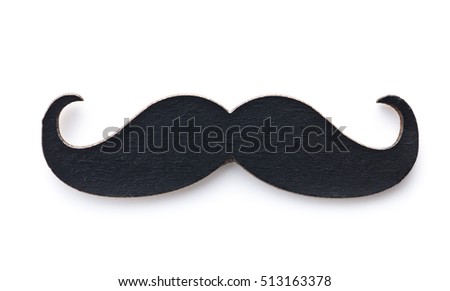 Fake black mustache isolated on white background. Royalty-Free Stock Photo #513163378