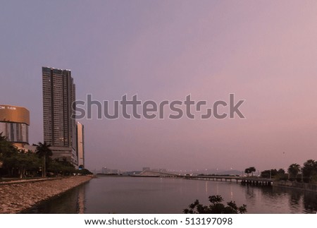 Nam Van lake before sunset, Macau