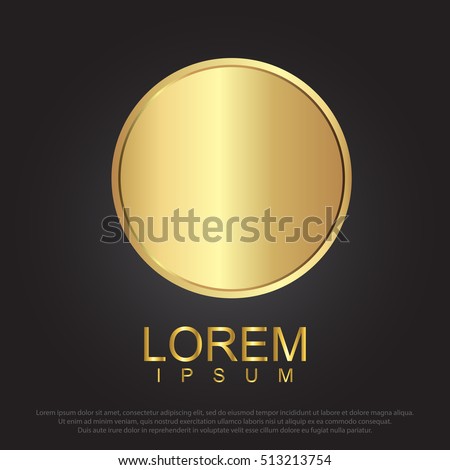 Gold circle, Realistic metal button with circular processing. vector illustration eps 10.