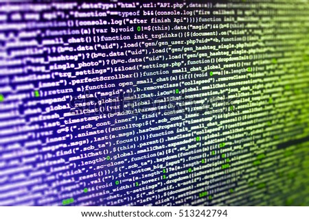 Binary digits code editing. Mobile app developer. Database bits access stream visualisation. Programming code abstract screen of software developer. HTML website structure. Computer code data. 
