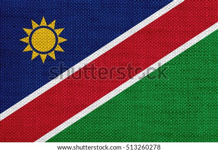 Flag of Namibia on old linen