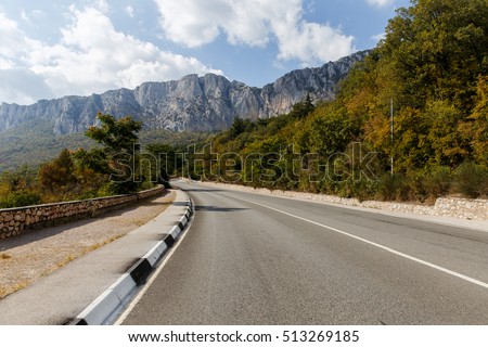 Mountain landscape with road autumn
