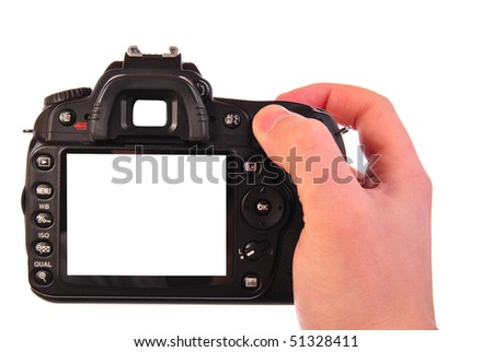 Digital camera in hand Royalty-Free Stock Photo #51328411