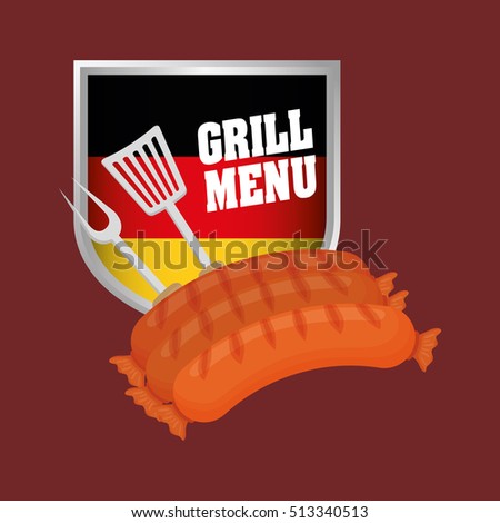 Sausage german food icon vector illustration graphic design