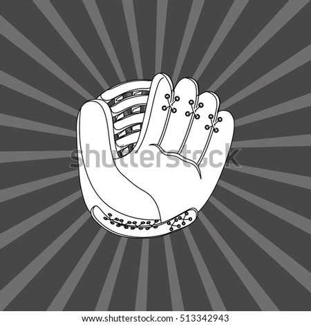 baseball leather glove icon vector illustration graphic design