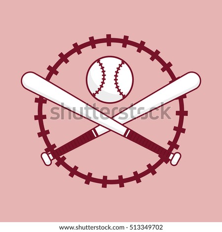 baseball bat ball icon vector illustration graphic design