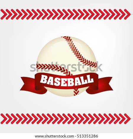 baseball bal ribbon icon vector illustration graphic design