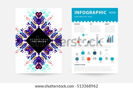 Annual report brochure template, Leaflet cover presentation, Flyer abstract flat background design, A4 layout vector.
