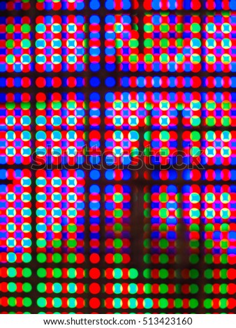 Photo technique image/ Abstract colorful blur de focused of RGB led screen background, Digital art concept