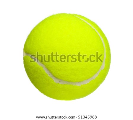 tennis ball close up isolated on white Royalty-Free Stock Photo #51345988