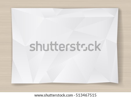 Crumpled sheet of paper. Template for background in vector graphics.