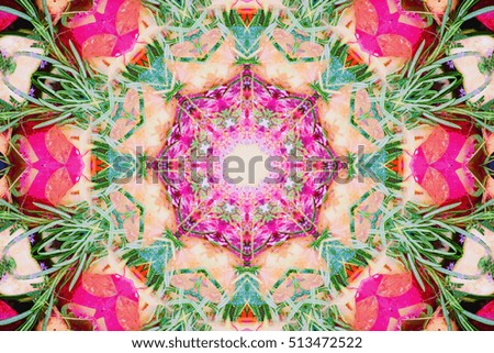 Abstract mandala picture with fresh colorful healing power