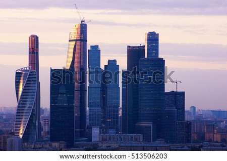 View of the city from a tall building Royalty-Free Stock Photo #513506203