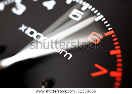 Rev counter of a car .Tachemeter close up. Royalty-Free Stock Photo #51350656