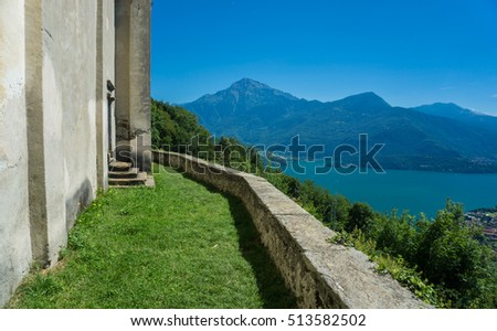 Mountains in Italy near the lake Como in summer