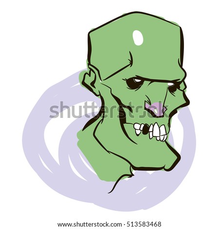 Frankenstein's monster face. Vector illustration
