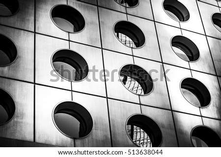 Black and White images of commercial buildings