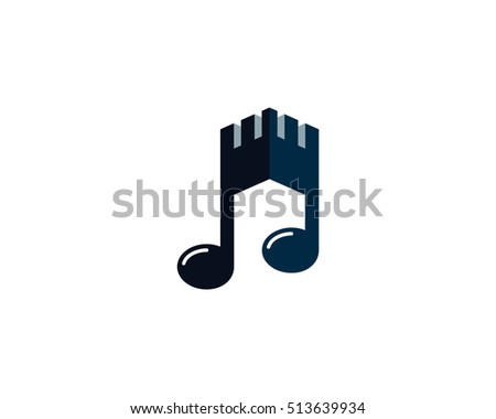 Music Castle Logo Design Template Element