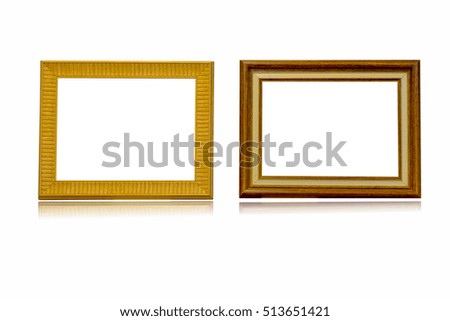 Wooden Frame isolated on white background.