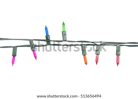 Christmas lights isolated on white background