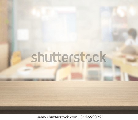Table Top And Blur Restaurant Of The Background