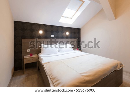 Bedroom interior in loft apartment