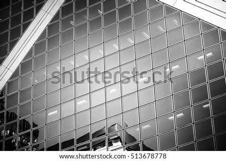 Black and White images of modern commercial buildings