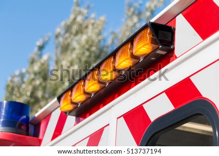 beacon close up on an french ambulance firefighters