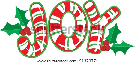 The world joy made out of candy canes