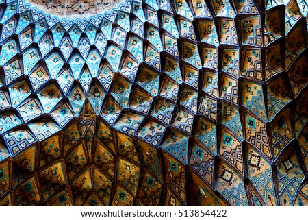 blur in iran abstract texture of the  religion  architecture mosque roof persian history Royalty-Free Stock Photo #513854422