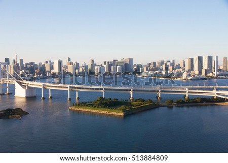 Top view Odaiba city Tokyo Japan skyline