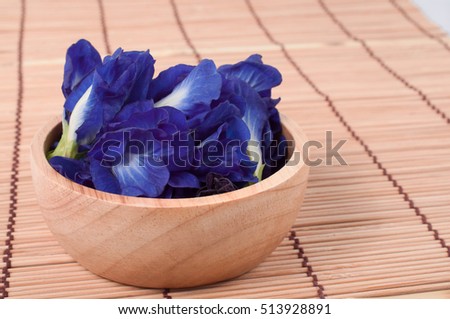 Blue pea butterfly pea close up background