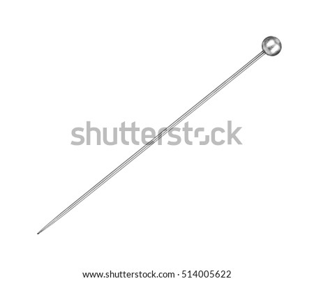 Sewing pin for connection of clothes on an isolated white background Royalty-Free Stock Photo #514005622