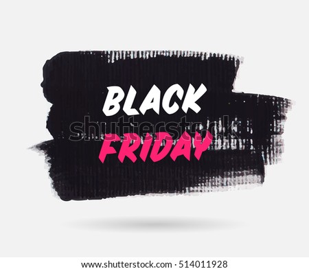 Black Friday Sale poster/banner over grunge textured brush painted black background vector illustration.