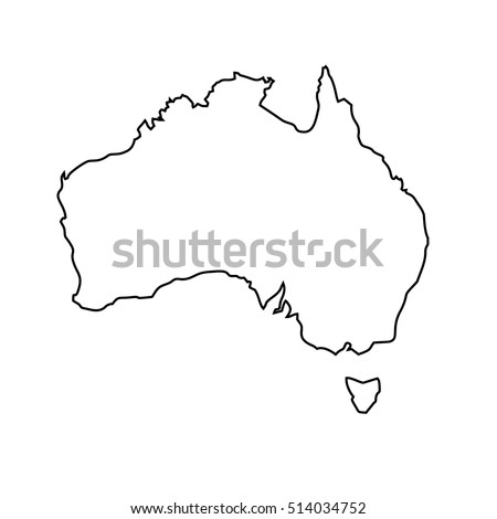 map black outline Australia Royalty-Free Stock Photo #514034752