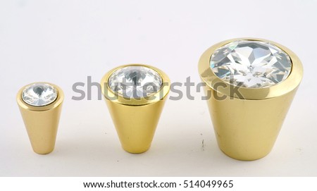Furniture accessories. furniture handles with gold glass