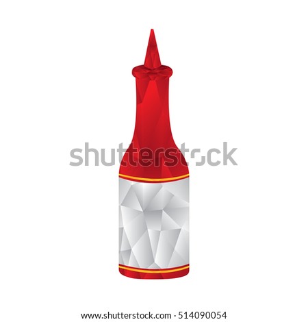 Isolated geometrical ketchup bottle, Fast food vector illustration