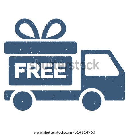 Gift Delivery rubber seal stamp watermark. Icon vector symbol with grunge design and dust texture. Scratched blue ink sign on a white background.