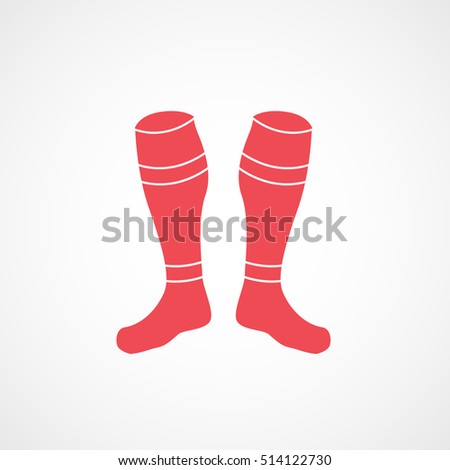 Soccer Gaiters Red Flat Icon On White Background