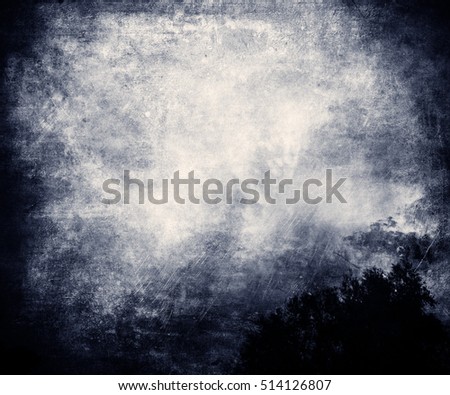 Beautiful vintage photo of sky and trees. Abstract nature landscape. Space background