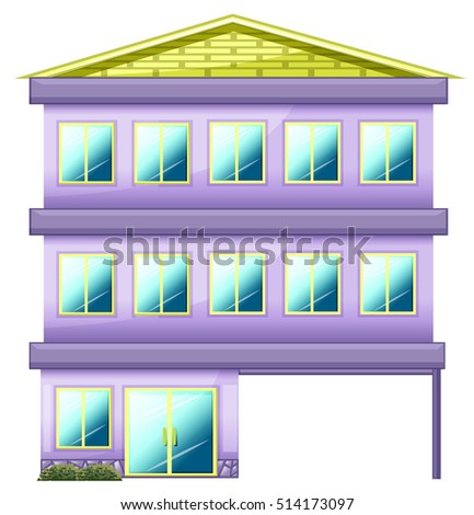Purple building house illustration
