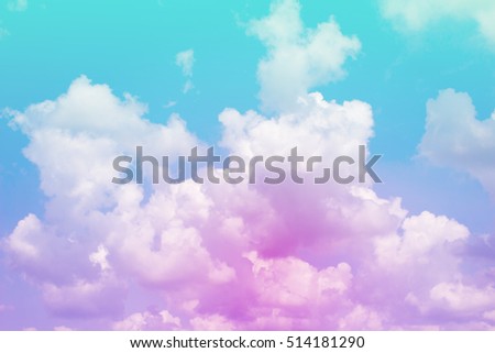 Sky and soft cloud with gradient color background