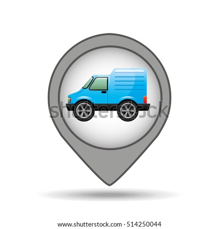 mini truck map pointer graphic vector illustration eps 10